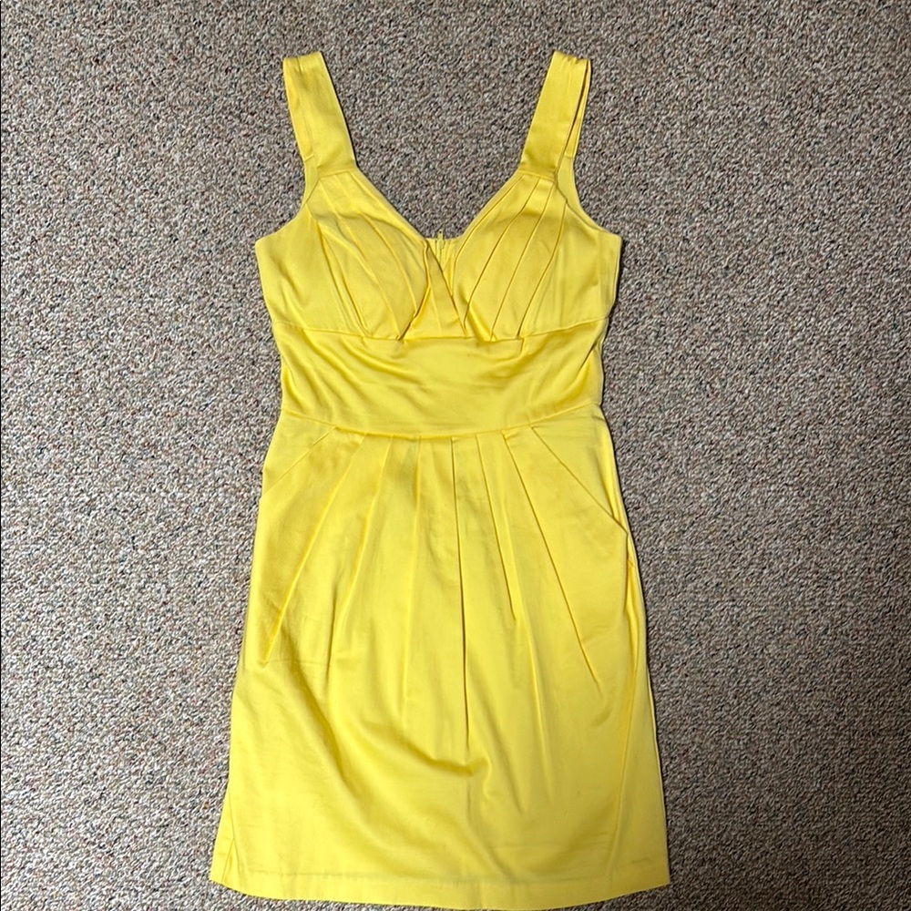B Darlin Yellow Pleated Sundress V-Neckline. With pockets!